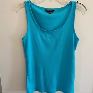 Lauren Ralph Lauren X-Large Blue Ribbed Tank Top